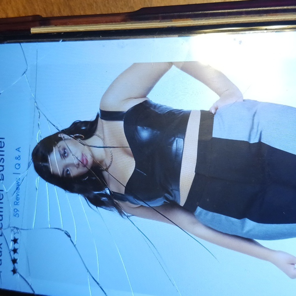 Faux Leather Black Bustier Top (See More Photos Of Item In Listing) - Picture 2 of 14